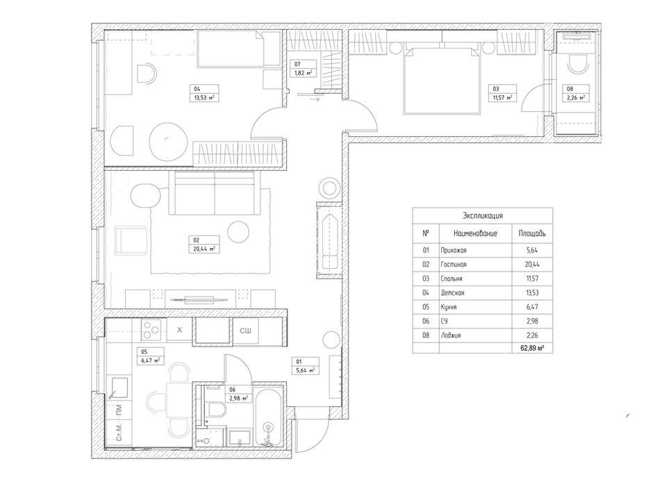 Фотография: Планировки в стиле , Скандинавский, Квартира, Проект дня, Москва, Панельный дом, 3 комнаты, 60-90 метров, 1605, Алена Ромашкова – фото на INMYROOM