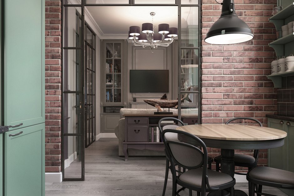 Фотография: Кухня и столовая в стиле Прованс и Кантри, Квартира, Проект недели, Москва, Сталинка, Кирпичный дом, 1 комната, 2 комнаты, до 40 метров, Анна Лубкова – фото на INMYROOM