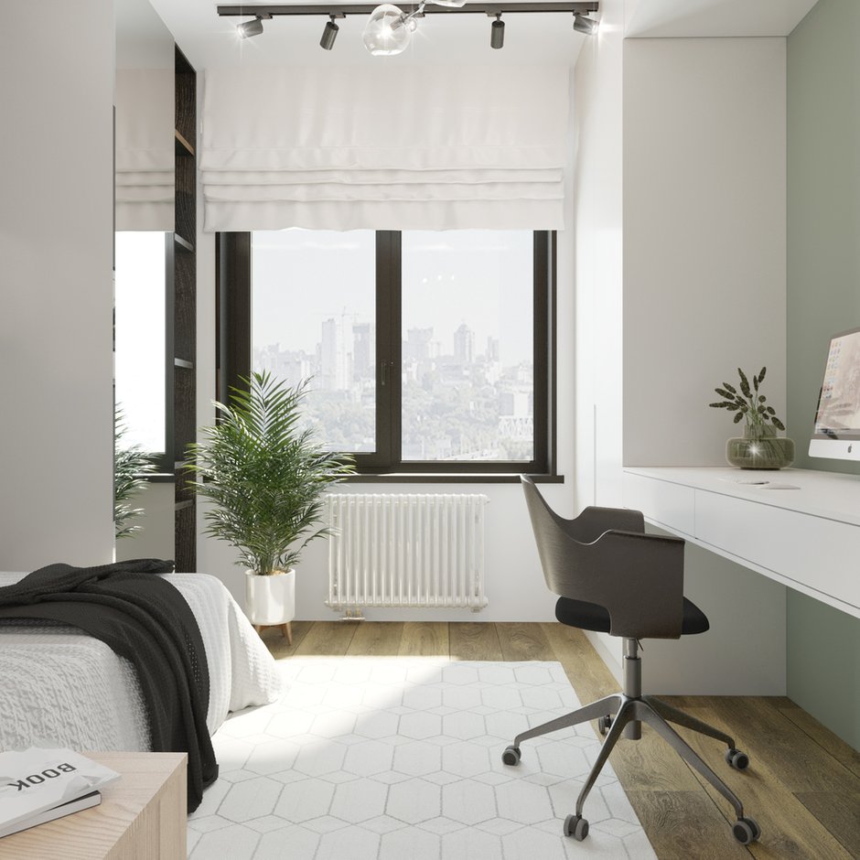 Фотография: Спальня в стиле Современный, Скандинавский, Квартира, Проект недели, Москва, 3 комнаты, 60-90 метров, Александра Гартке – фото на INMYROOM