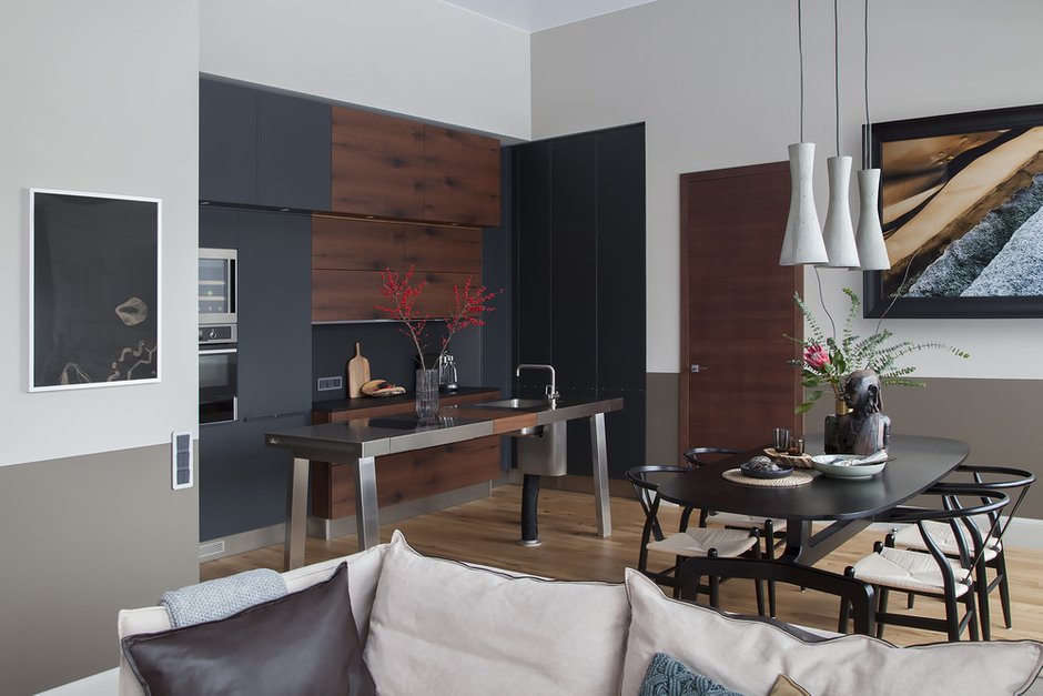 Фотография: Кухня и столовая в стиле Современный, Квартира, Проект недели, Москва, Диана Мальцева, Монолитный дом, 2 комнаты, 60-90 метров – фото на INMYROOM