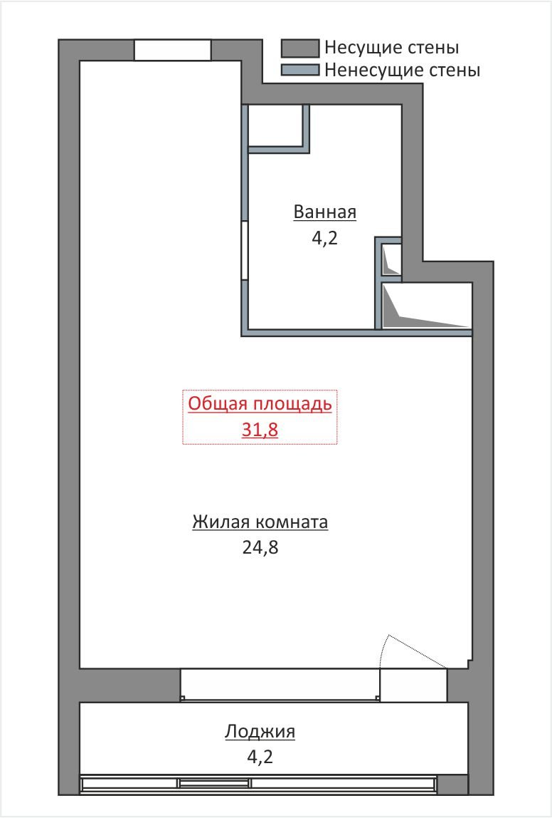 Фотография: Спальня в стиле Современный, Квартира, Студия, Перепланировка, Москва, Ирина Леготкина, до 40 метров, Монолитно-кирпичный, ЖК «Символ» – фото на INMYROOM