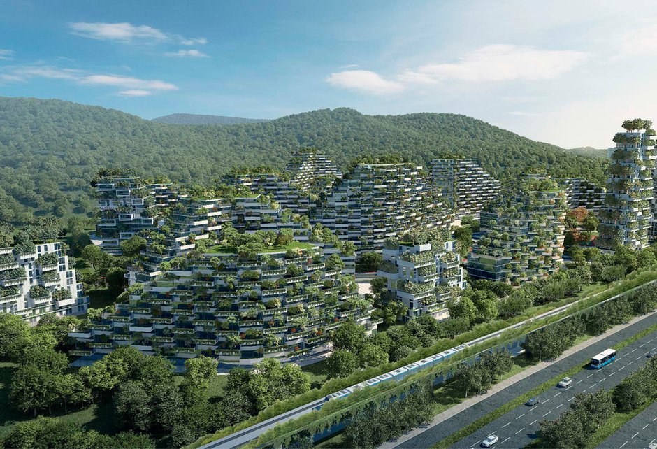 Проект экогорода Forest City Shijiazhuang, дизайн: Stefano Boeri Architetti