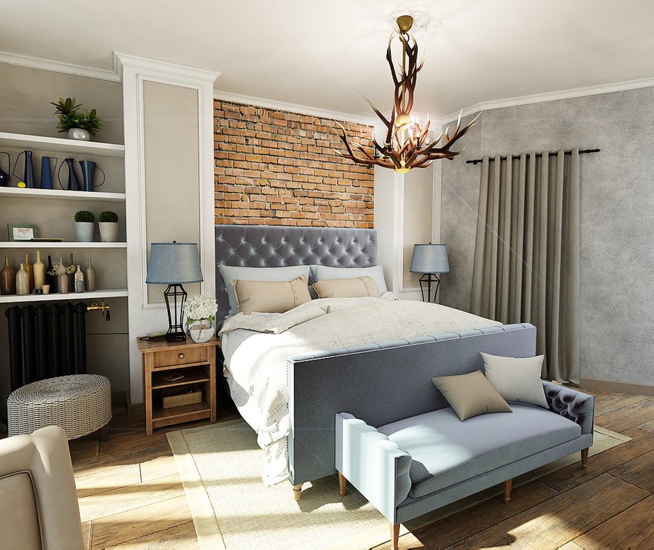 Фотография: Спальня в стиле Скандинавский, Лофт, Квартира, Проект недели, Челябинск, новостройка, Анна Серскова, ЙОХ architects, Монолитный дом, 2 комнаты, 60-90 метров – фото на INMYROOM