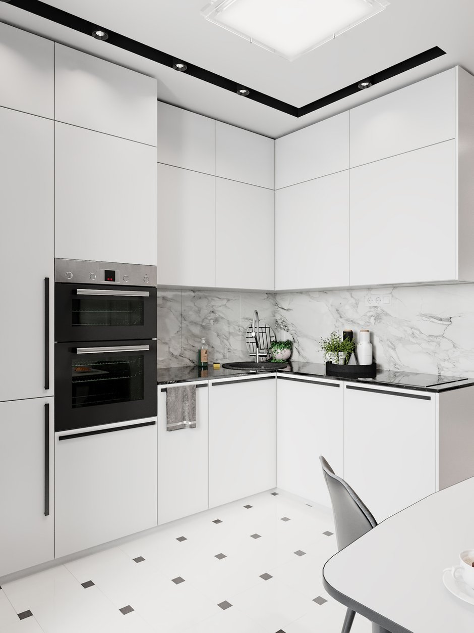 Фотография: Кухня и столовая в стиле Современный, Квартира, Проект недели, Даша Ухлинова, Зеленоград, ГМС-1, 2 комнаты, 40-60 метров – фото на INMYROOM