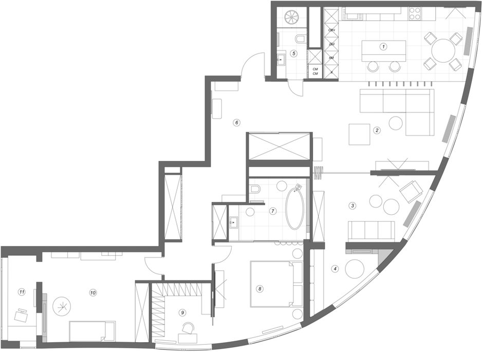 План с расстановкой мебели