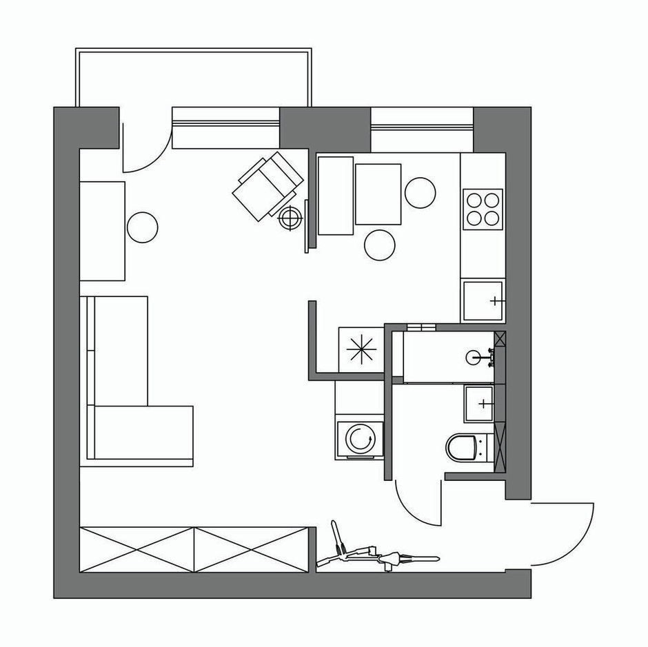 Фотография:  в стиле , Ванная, Квартира, Переделка, как обустроить санузел, интерьер санузла, санузел с душевой кабиной, ванная комната, санузел в типовой квартире, удобная ванная, Хрущевка, типовая ванная, маленькая ванная комната, ремонт ванной комнаты, ванная в хрущёвке, санузел в хрущевке – фото на INMYROOM