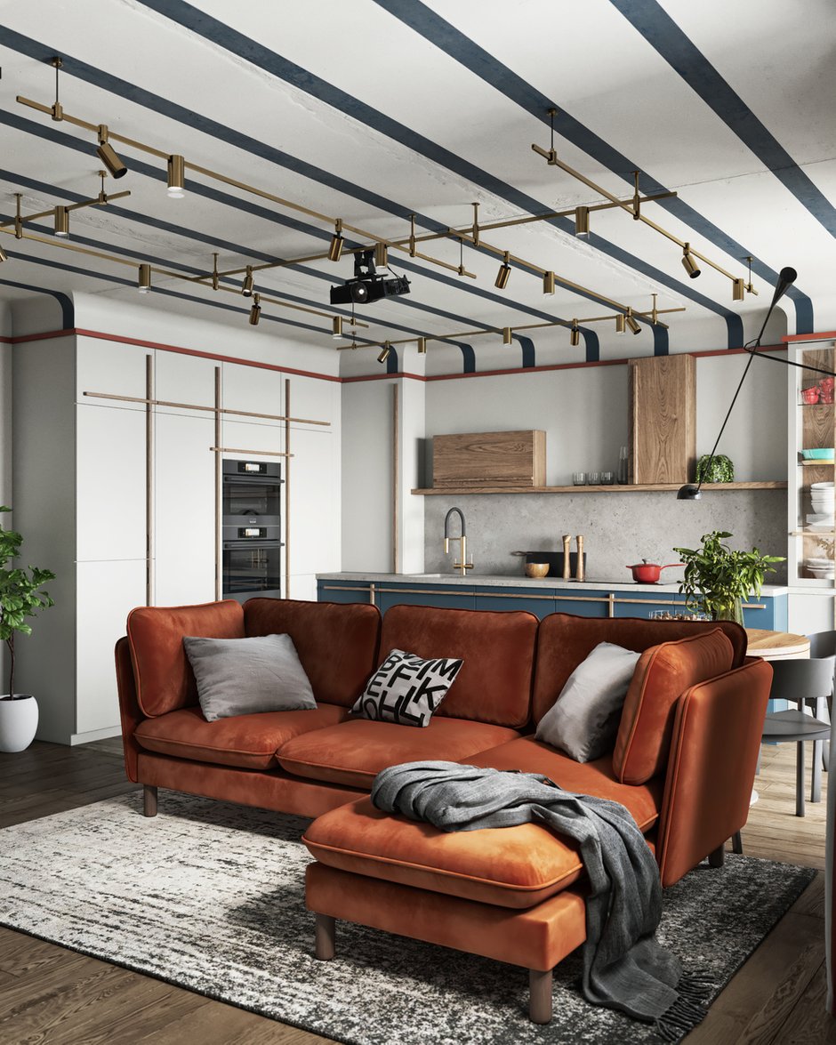 Фотография: Гостиная в стиле Современный, Эклектика, Квартира, Проект дня, Санкт-Петербург, ToTaste Studio, 3 комнаты, 60-90 метров, Более 90 метров – фото на INMYROOM