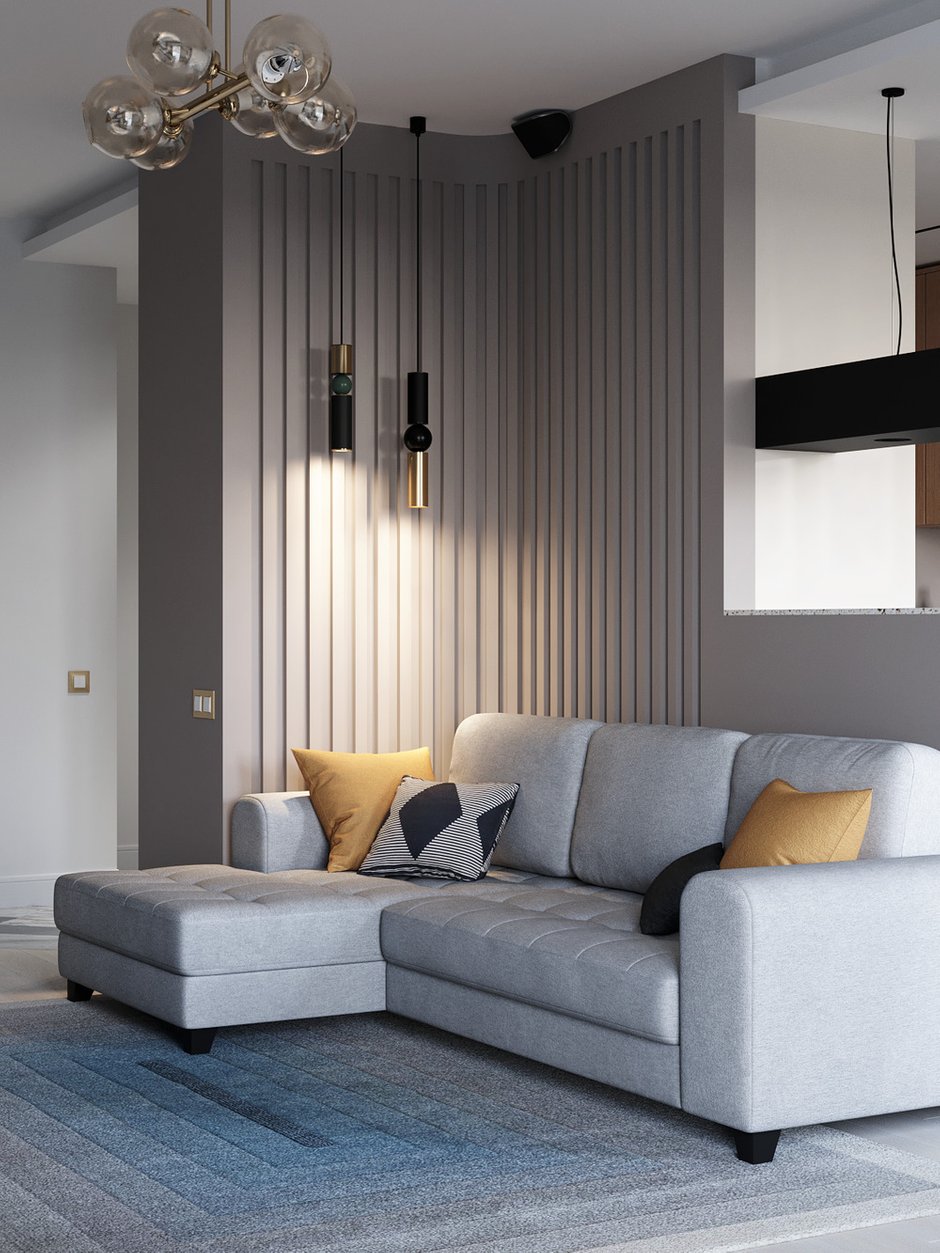 Фотография: Гостиная в стиле Современный, Квартира, Проект недели, Санкт-Петербург, Сергей Малицкий, Студия Малицких, Монолитный дом, 3 комнаты, Более 90 метров – фото на INMYROOM