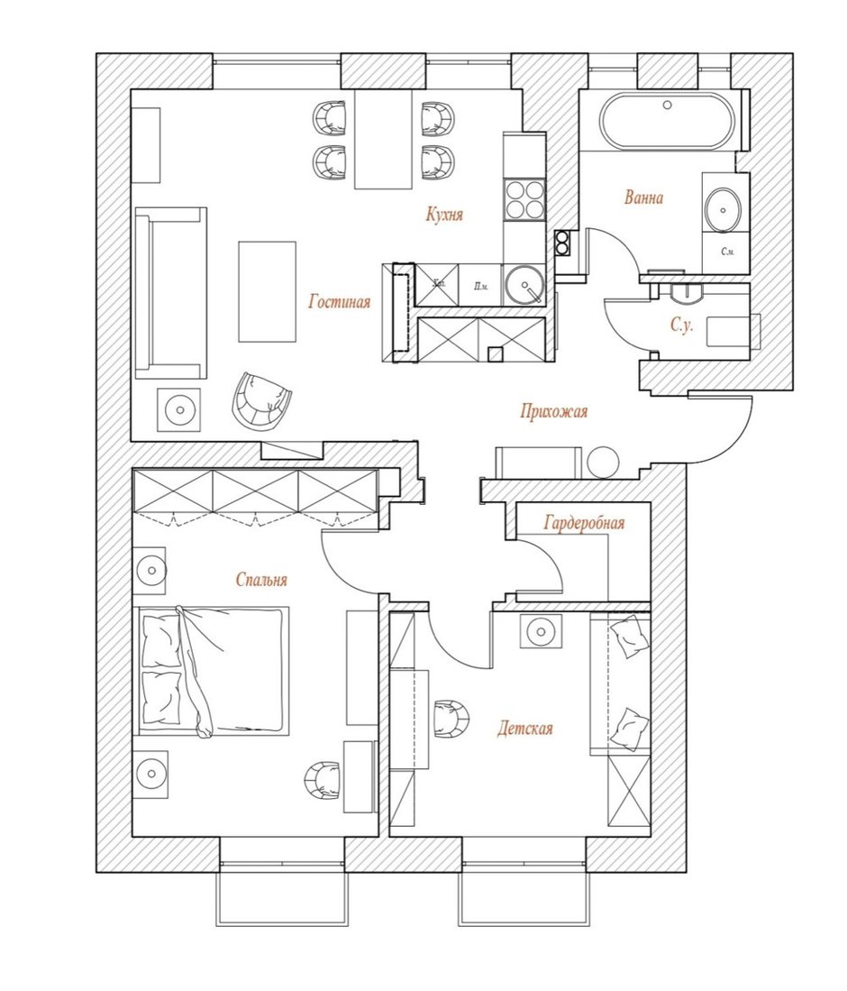 Уютная Treshka 78 м² в старом основе для семьи с ребенком - inmyroom