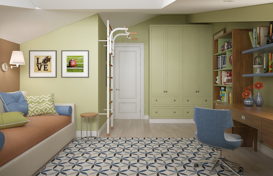 Фотография: Детская в стиле Современный, Квартира, Проект недели, Москва, Студия 3.14, Тимур Абдрахманов, Старый фонд, Мария Легчанова, двухэтажная квартира, Кирпичный дом, 4 и больше, Более 90 метров – фото на INMYROOM