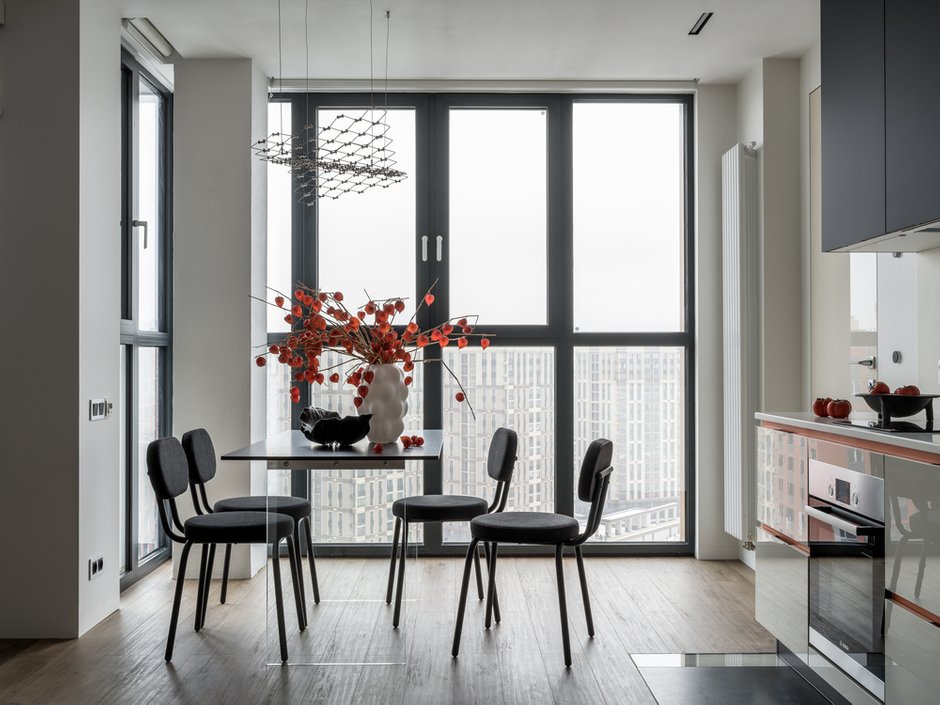 Фотография: Кухня и столовая в стиле Современный, Квартира, Проект дня, Москва, 2 комнаты, 60-90 метров, Анастасия Дубовскова, ЖК «Яуза Парк» – фото на INMYROOM