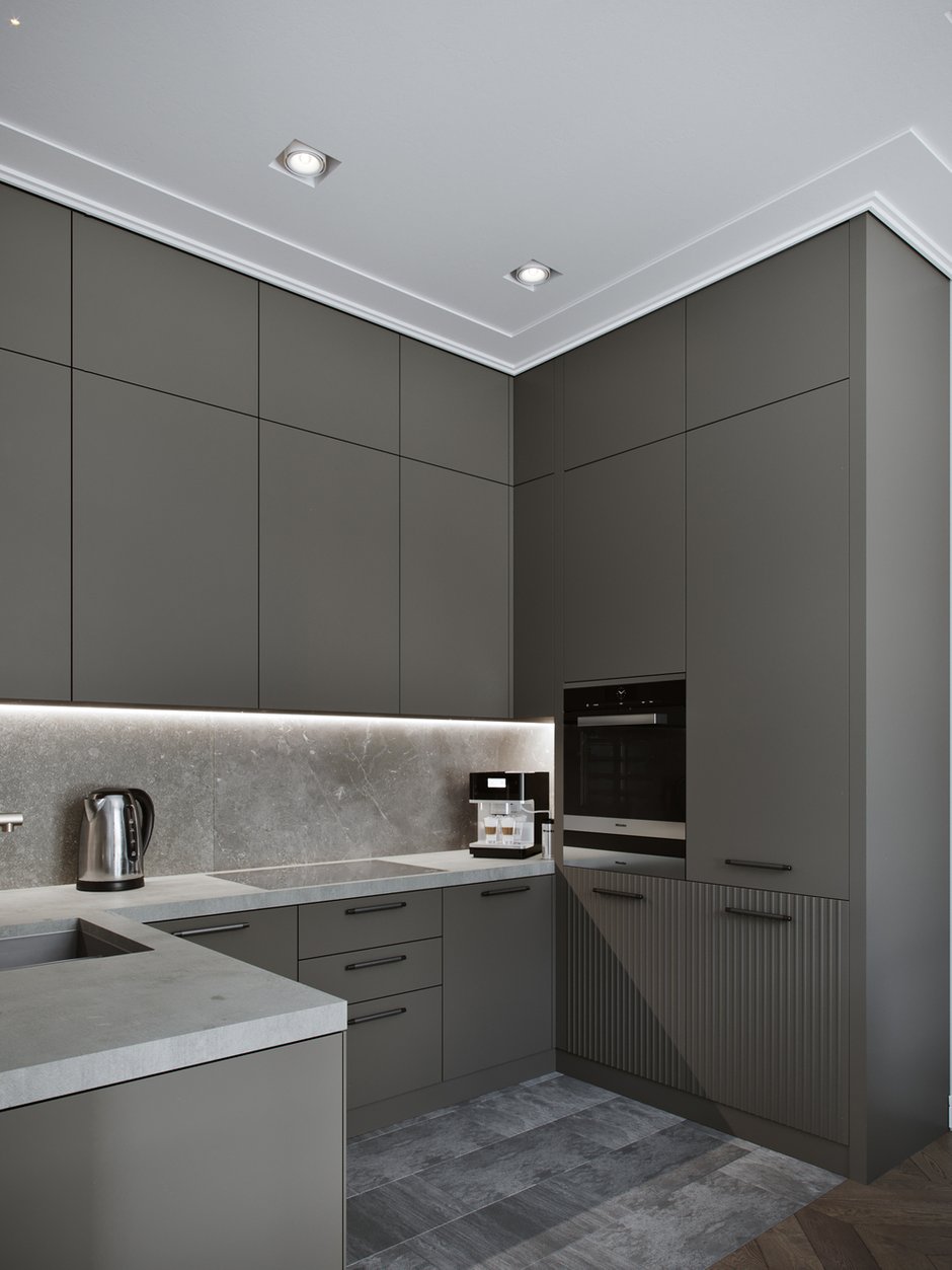 Фотография: Кухня и столовая в стиле Минимализм, Miele, Проект недели, Москва, 4 и больше, Более 90 метров, Aiya Design, ЖК «Red Side» – фото на INMYROOM