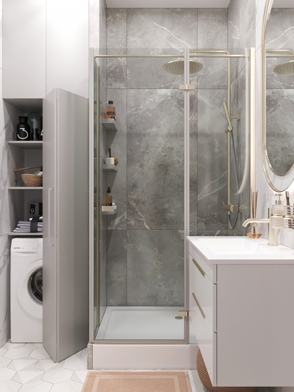 Фотография: Ванная в стиле Современный, Прихожая, Квартира, Проект недели, Москва, 2 комнаты, 40-60 метров – фото на INMYROOM