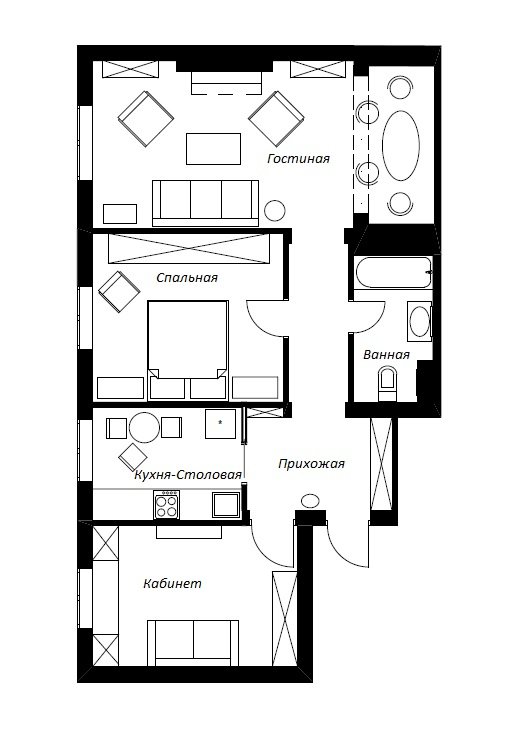 План с расстановкой мебели