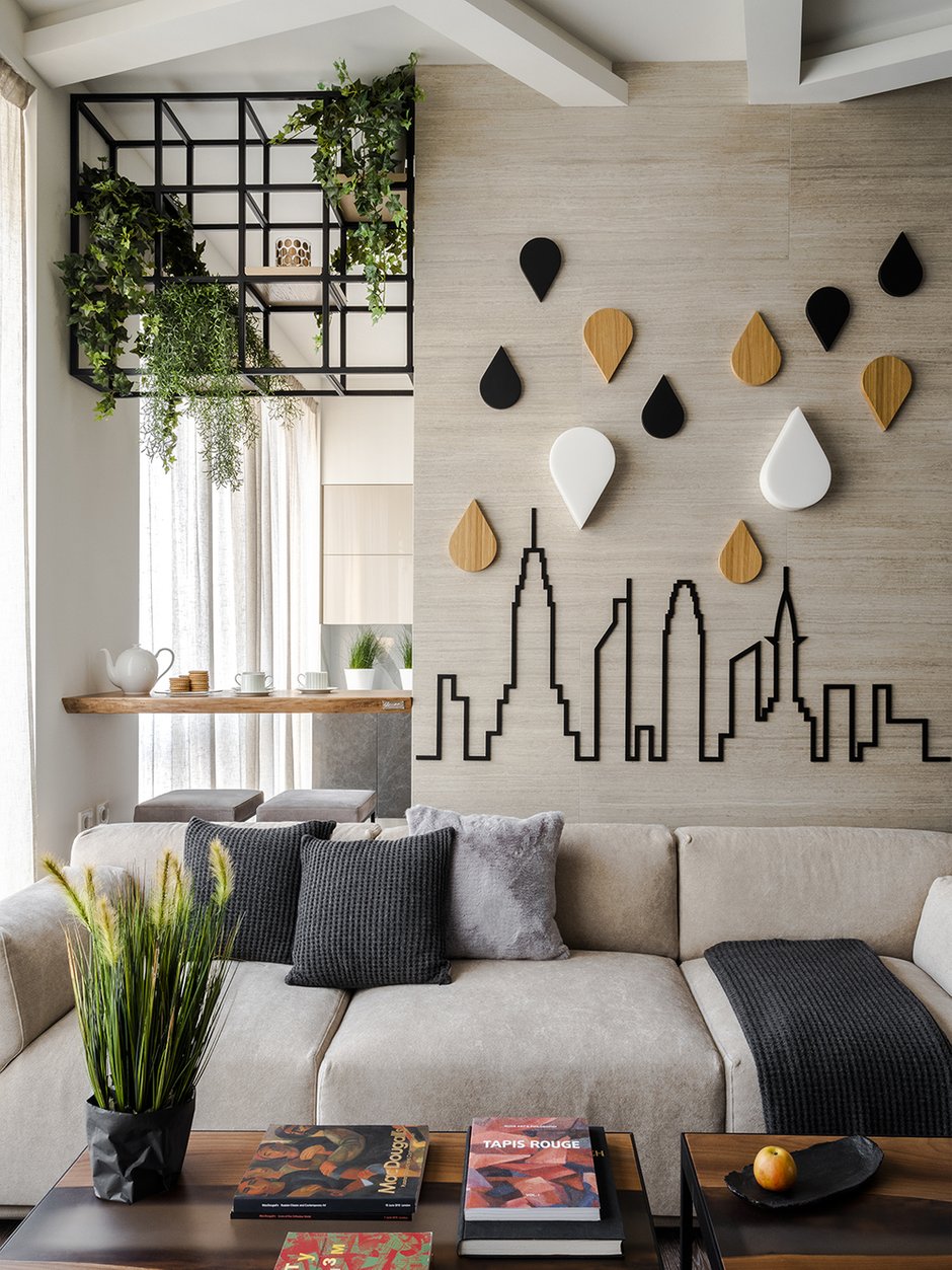 Фотография: Гостиная в стиле Современный, Квартира, Проект недели, Москва, Варвара Зеленецкая, Монолитный дом, 4 и больше, Более 90 метров – фото на INMYROOM