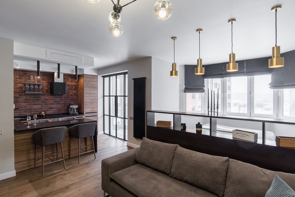 Фотография: Гостиная в стиле Лофт, Квартира, Студия, Проект недели, Мытищи, Монолитный дом, 40-60 метров, Маргарита Фомина, ЖК Мытищи-Лайт – фото на INMYROOM