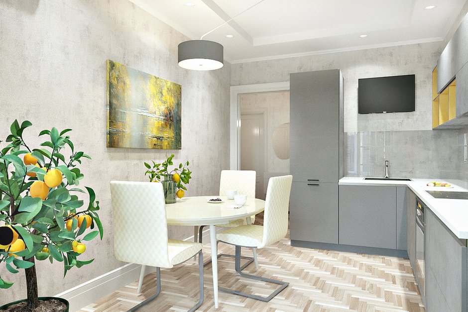 Фотография: Кухня и столовая в стиле Современный, Квартира, Проект недели, Краснодар, Екатерина Кондратюк, Монолитный дом, 1 комната, 40-60 метров – фото на INMYROOM