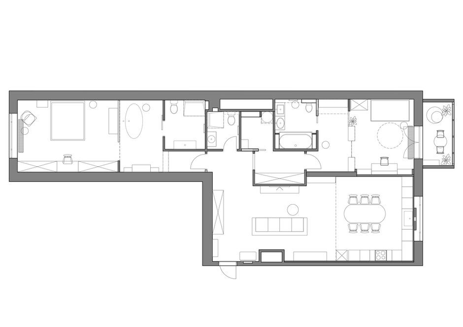 Фотография: Планировки в стиле , Квартира, Проект недели, Москва, Светлана Гаврилова, 3 комнаты, Более 90 метров – фото на INMYROOM