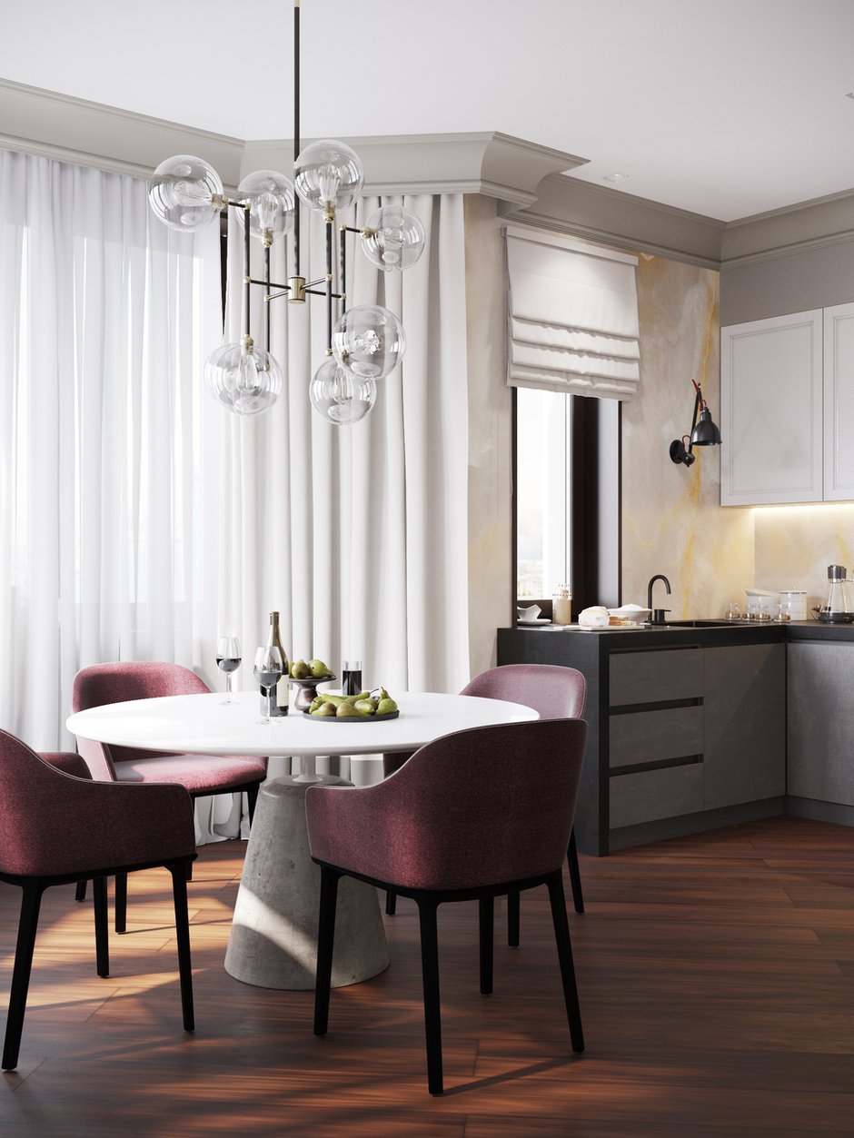 Фотография: Кухня и столовая в стиле Современный, Классический, Квартира, Проект недели, Москва, Айя Лисова, ЖК «Фортепиано» – фото на INMYROOM