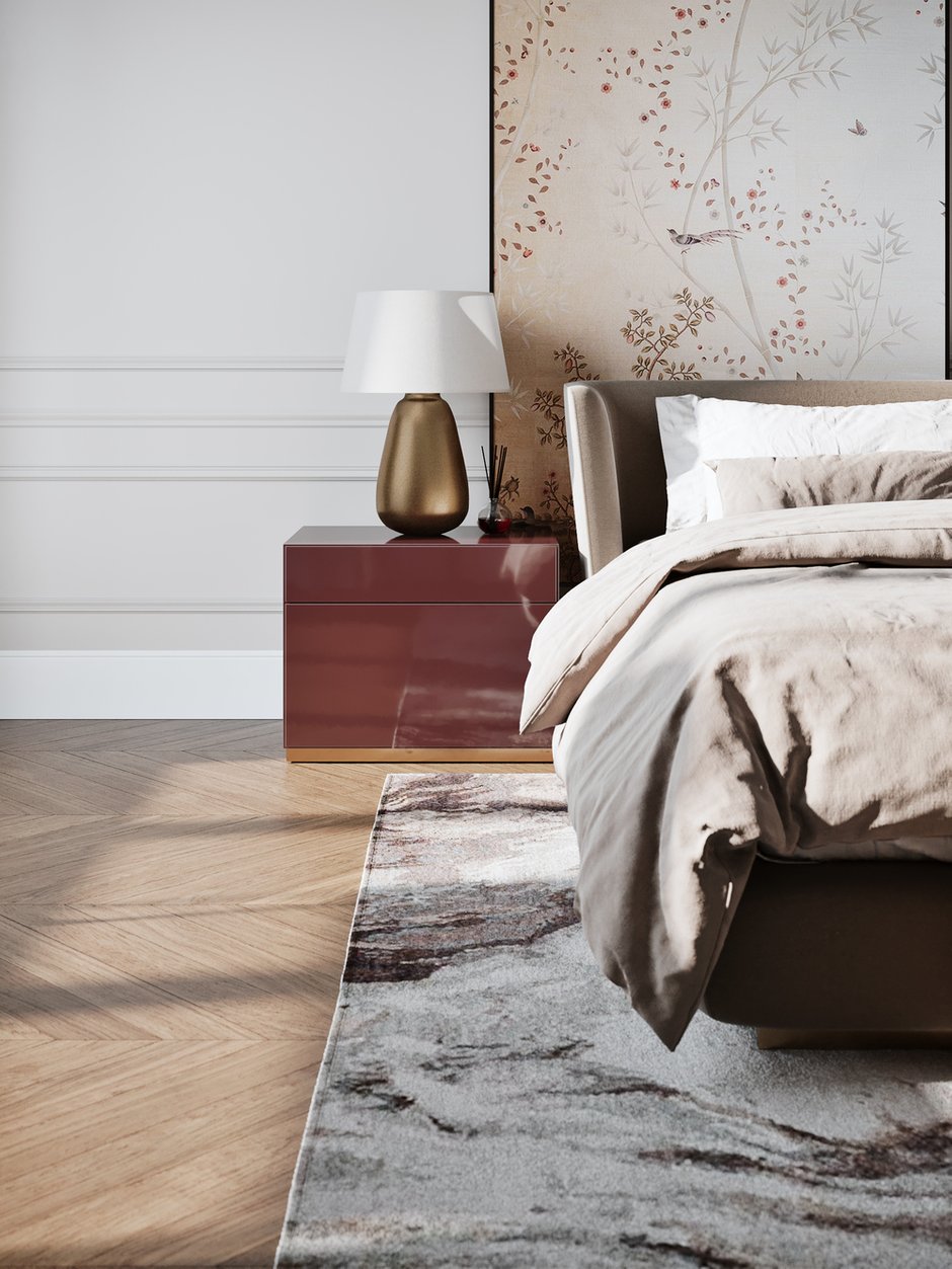 Фотография: Спальня в стиле Современный, Квартира, Проект дня, Москва, Айя Лисова, 4 и больше, Более 90 метров, Эксклюзивные проекты, Aiya Design – фото на INMYROOM