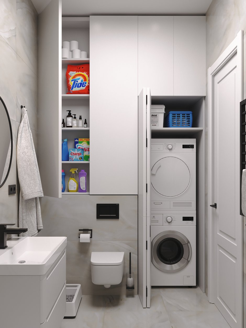 Фотография: Ванная в стиле Современный, Эклектика, Квартира, Минимализм, Проект недели, Москва, 4 и больше, Более 90 метров, Александра Пармон – фото на INMYROOM