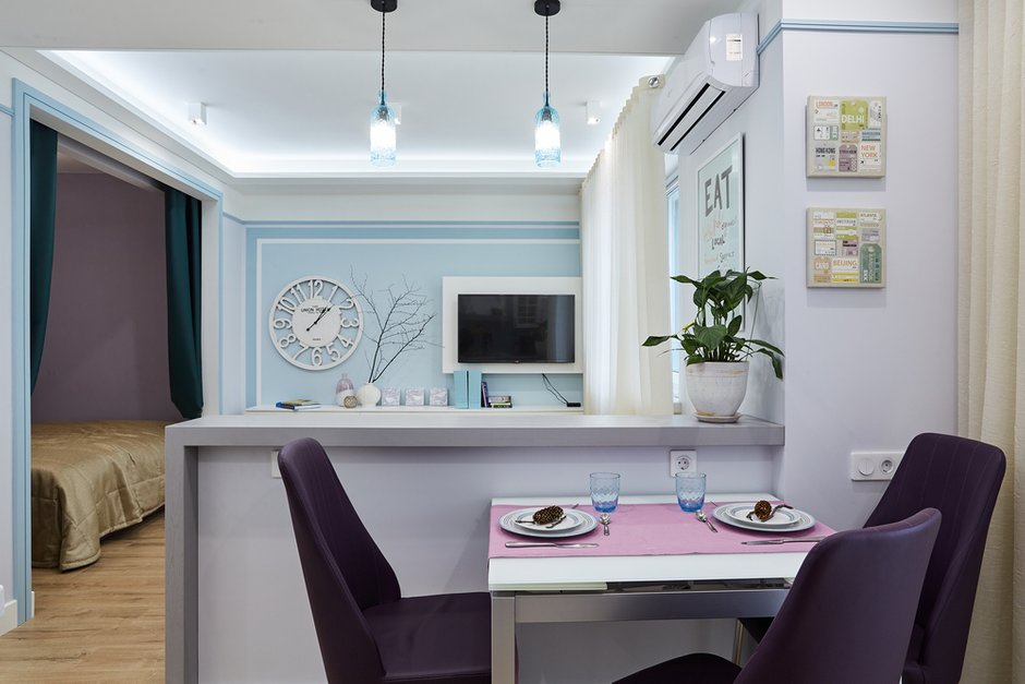 Фотография: Кухня и столовая в стиле Современный, Квартира, Проект недели, Москва, Монолитный дом, 1 комната, 40-60 метров, Алла Апалкова – фото на INMYROOM