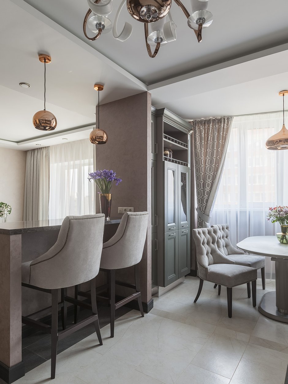 Фотография: Кухня и столовая в стиле Современный, Квартира, Проект недели, Мытищи, Монолитный дом, 3 комнаты, Более 90 метров, Илья Емельянов, Евгения Емельянова – фото на INMYROOM