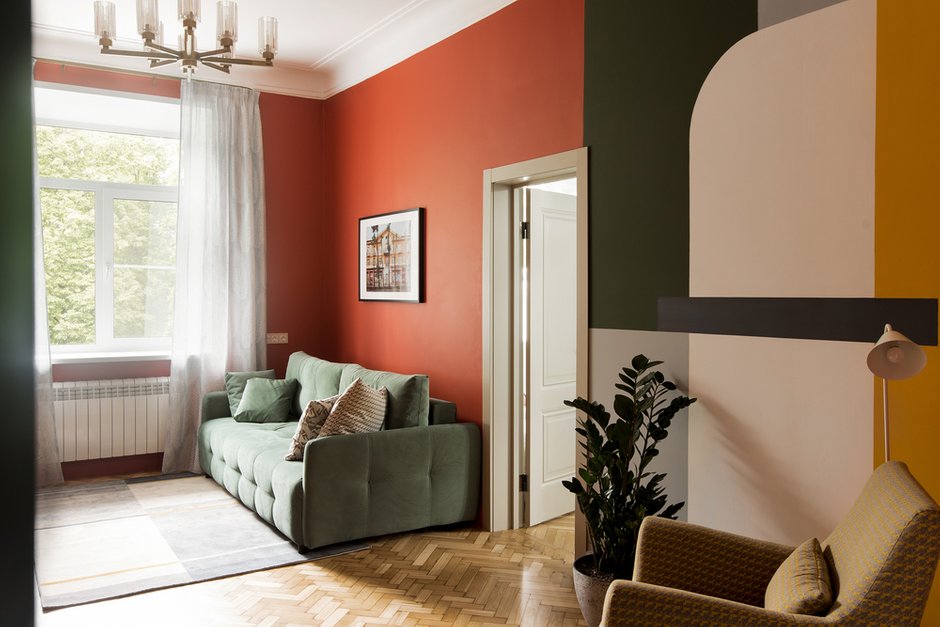 Фотография: Гостиная в стиле Современный, Квартира, Проект недели, 2 комнаты, 40-60 метров, 60-90 метров, Ярославль, Елена Бердникова – фото на INMYROOM