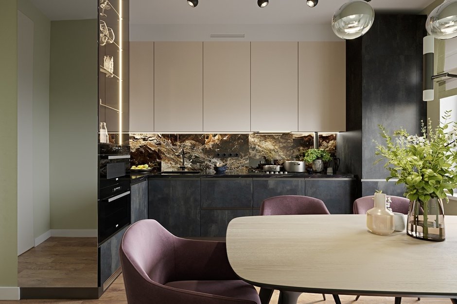 Фотография: Кухня и столовая в стиле Современный, Квартира, Проект недели, Москва, Сталинка, 3 комнаты, 60-90 метров, Более 90 метров, Наталья Мердина – фото на INMYROOM