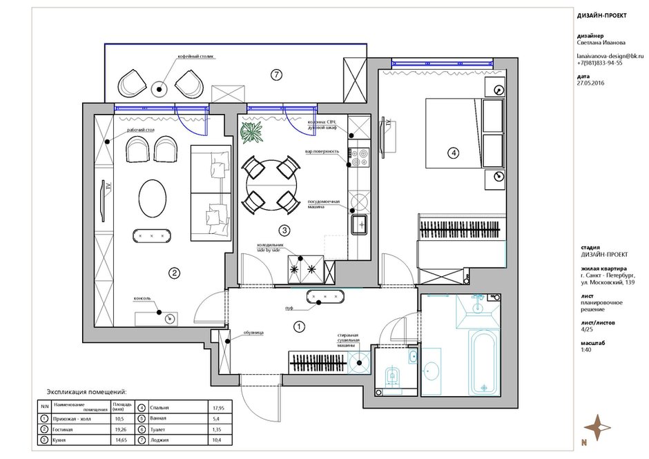 План с расстановкой мебели