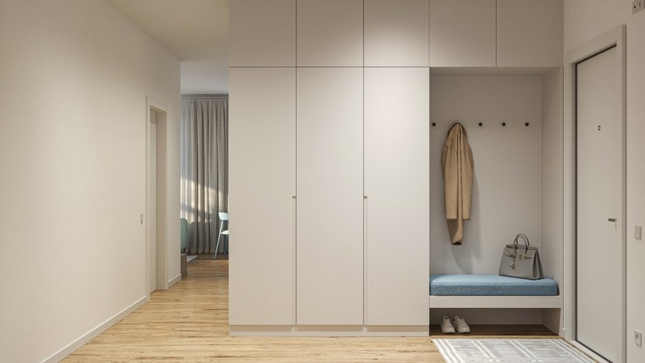 Светлая квартира площадью 54 м² с практичной планировкой и множеством окон - INMYROOM