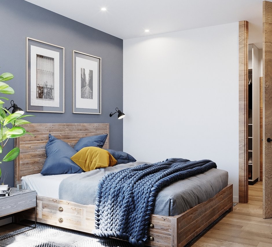 Фотография: Спальня в стиле Современный, Квартира, Проект недели, Москва, 3 комнаты, 60-90 метров, Монолитно-кирпичный, Студия 20:18, ПРЕМИЯ INMYROOM – фото на INMYROOM