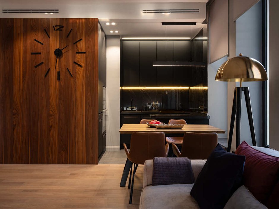 Фотография: Кухня и столовая в стиле Современный, Минимализм, Квартира, Проект недели, Москва, 2 комнаты, 40-60 метров, Анна Смолякова – фото на INMYROOM