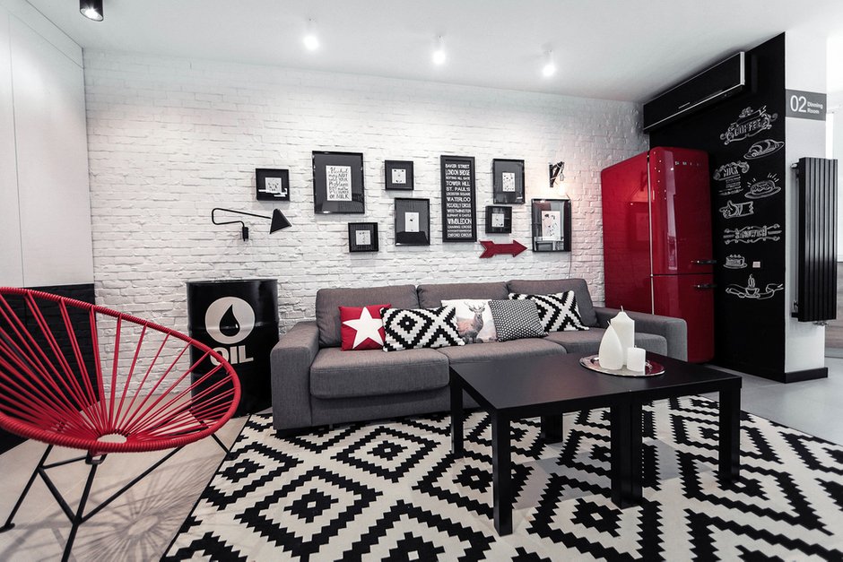 Фотография: Гостиная в стиле Лофт, Современный, Квартира, Дома и квартиры, IKEA, Минимализм, Проект дня – фото на INMYROOM