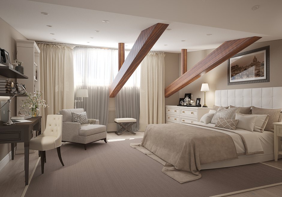 Фотография: Спальня в стиле Классический, Современный, Квартира, Проект недели, Москва, Студия 3.14, Тимур Абдрахманов, Старый фонд, Мария Легчанова, двухэтажная квартира, Кирпичный дом, 4 и больше, Более 90 метров – фото на INMYROOM