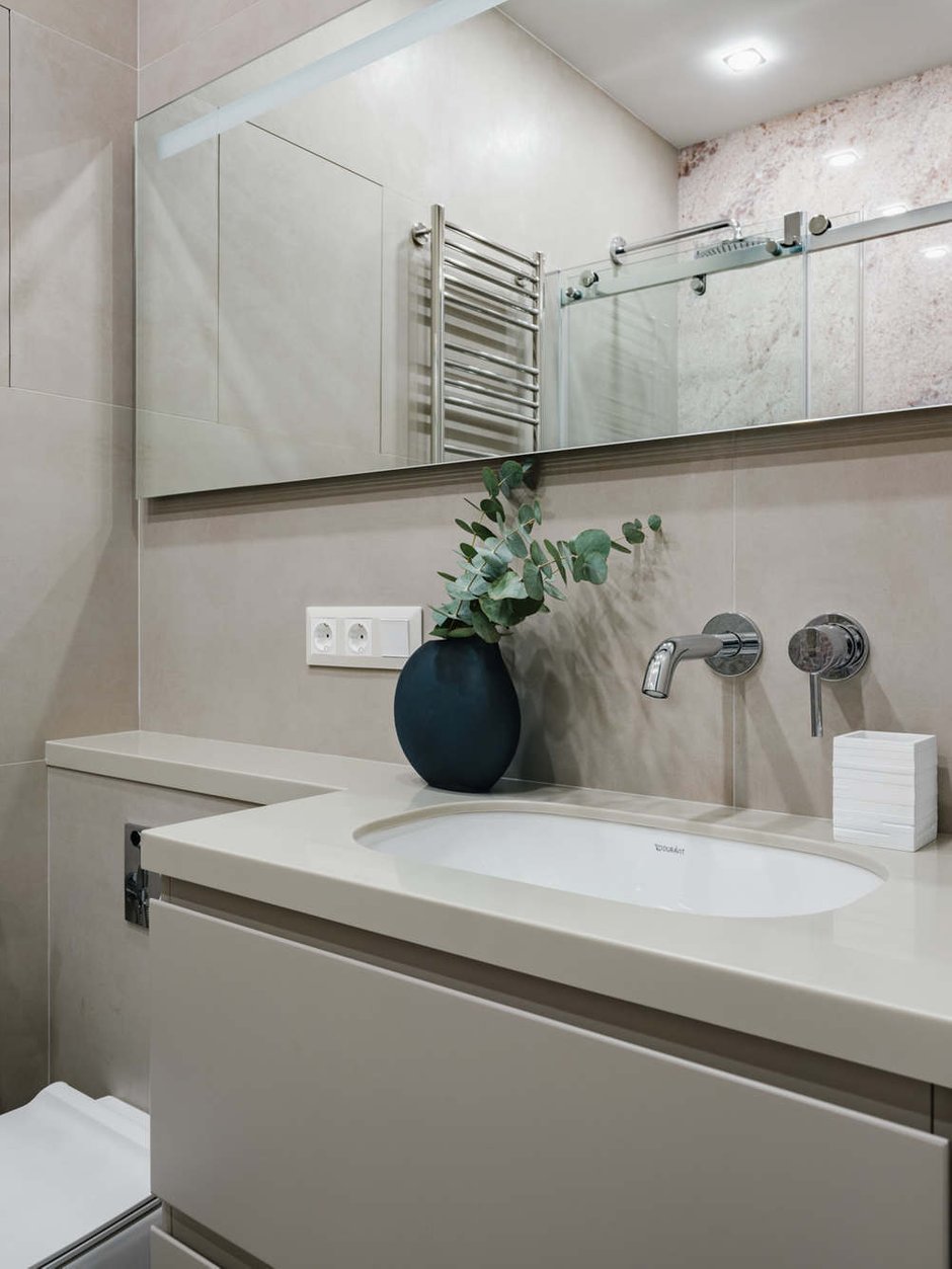 Фотография: Ванная в стиле Классический, Современный, Квартира, Проект недели, Москва, 2 комнаты, 60-90 метров, Анна Коробко, D.A.interior design, Дмитрий Коробко – фото на INMYROOM