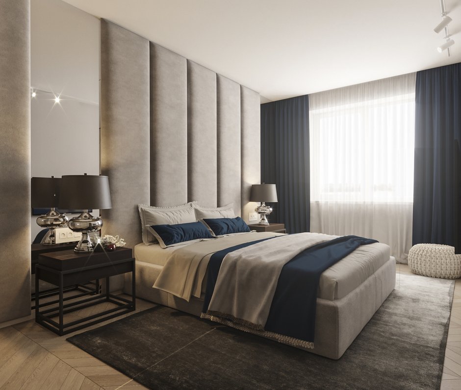 Фотография: Спальня в стиле Современный, Квартира, Проект недели, Московская область, 2 комнаты, 60-90 метров, Монолитно-кирпичный, Евгения Шилова, Design Rocks, ЖК «Павловский квартал» – фото на INMYROOM