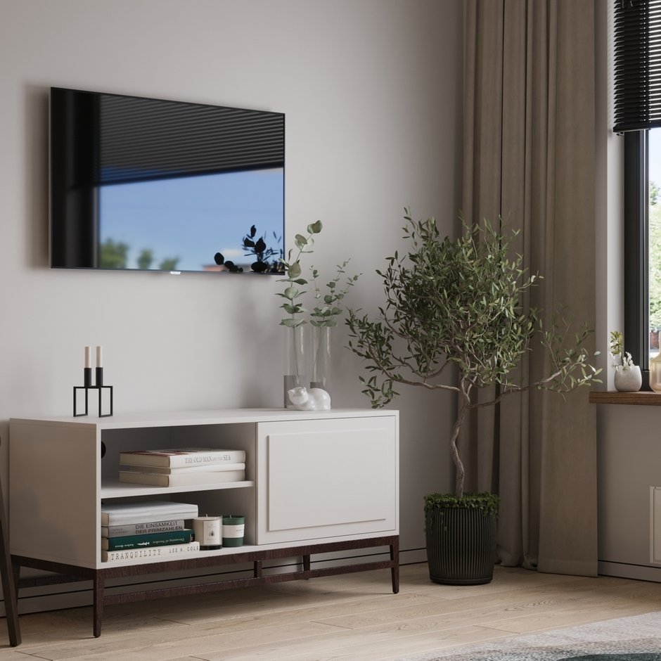 Во всех помещениях смонтирован напольный плинтус скрытого монтажа, поэтому не стоял вопрос с размещением мебели вплотную к стене.