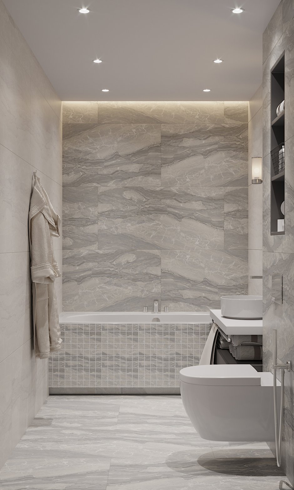 Фотография: Ванная в стиле Современный, Квартира, Проект недели, Смоленск, Монолитный дом, 3 комнаты, Более 90 метров, Никита Михайлов, Lineika Design – фото на INMYROOM