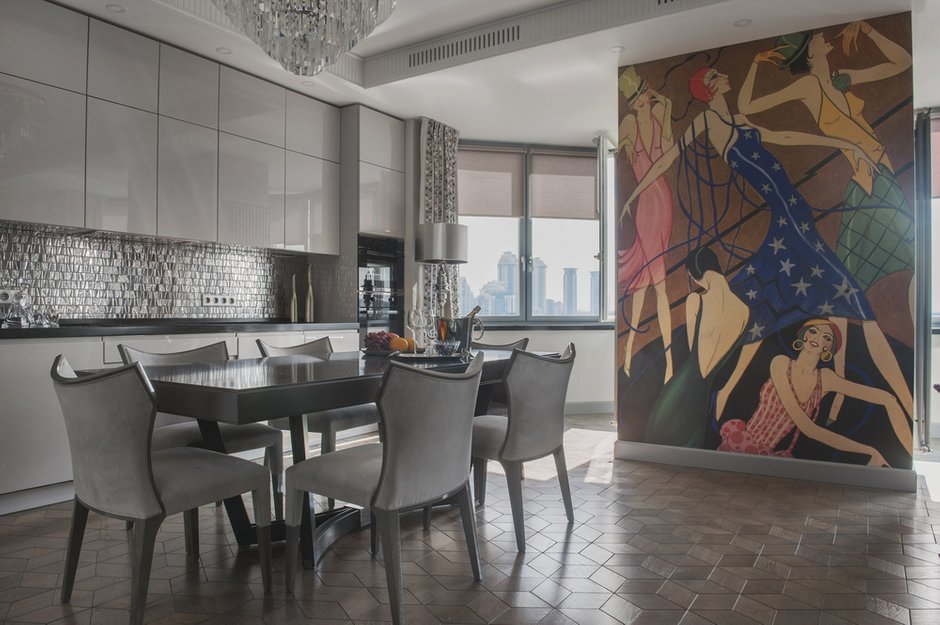 Фотография: Кухня и столовая в стиле Классический, Современный, Эклектика, Квартира, Проект недели, Москва, новостройка, Ольга Мелекесцева, Надежда Каппер, Монолитный дом, 2 комнаты, Более 90 метров, ЖК «Пырьева 9» – фото на INMYROOM