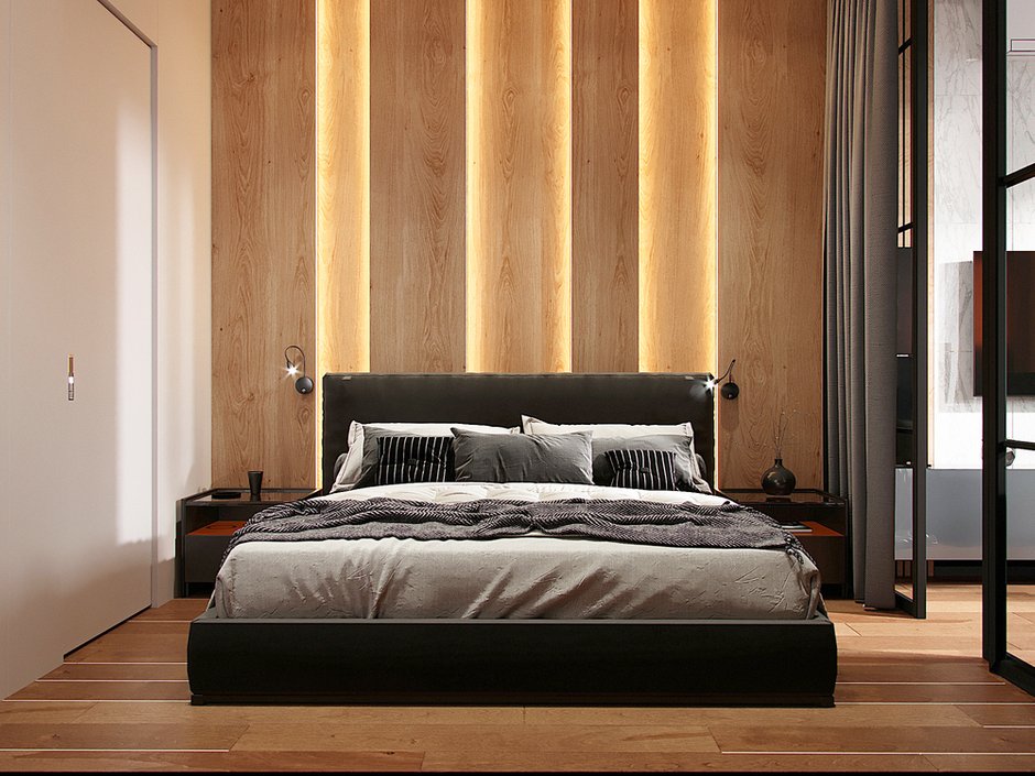 Фотография: Спальня в стиле Современный, Квартира, Проект недели, Москва, Монолитный дом, 2 комнаты, 40-60 метров, Руслан Просвирин, PROSVIRIN DESIGN STUDIO – фото на INMYROOM