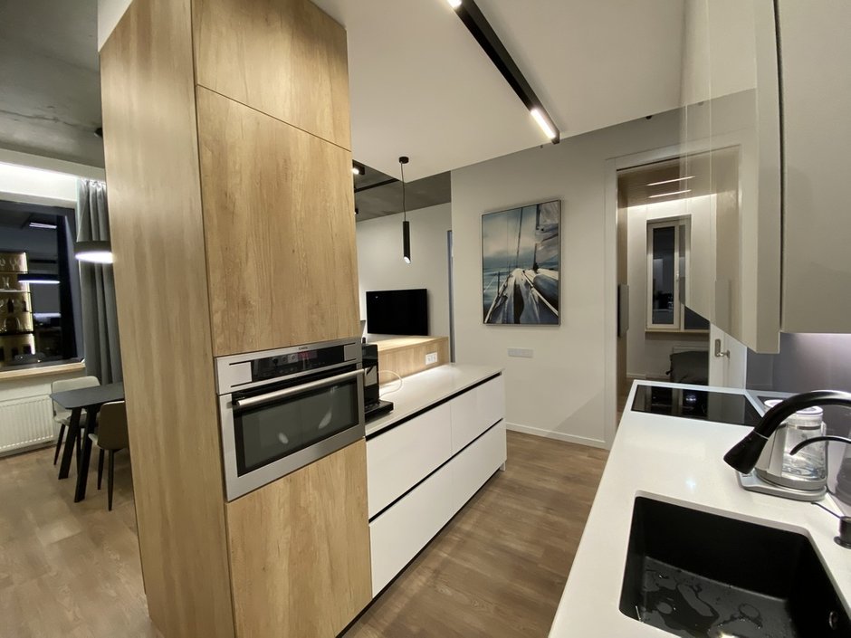 Фотография: Кухня и столовая в стиле Современный, Квартира, Проект недели, 2 комнаты, 40-60 метров, домклик, сбербанк страхование, Сбер, СберСтрахование – фото на INMYROOM