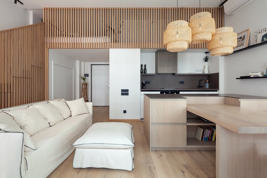 Фотография: Гостиная в стиле Эко, Современный, Квартира, Студия, Минимализм, Проект недели, Москва, 1 комната, до 40 метров, 40-60 метров, Анастасия Рыкова, S-Style – фото на INMYROOM