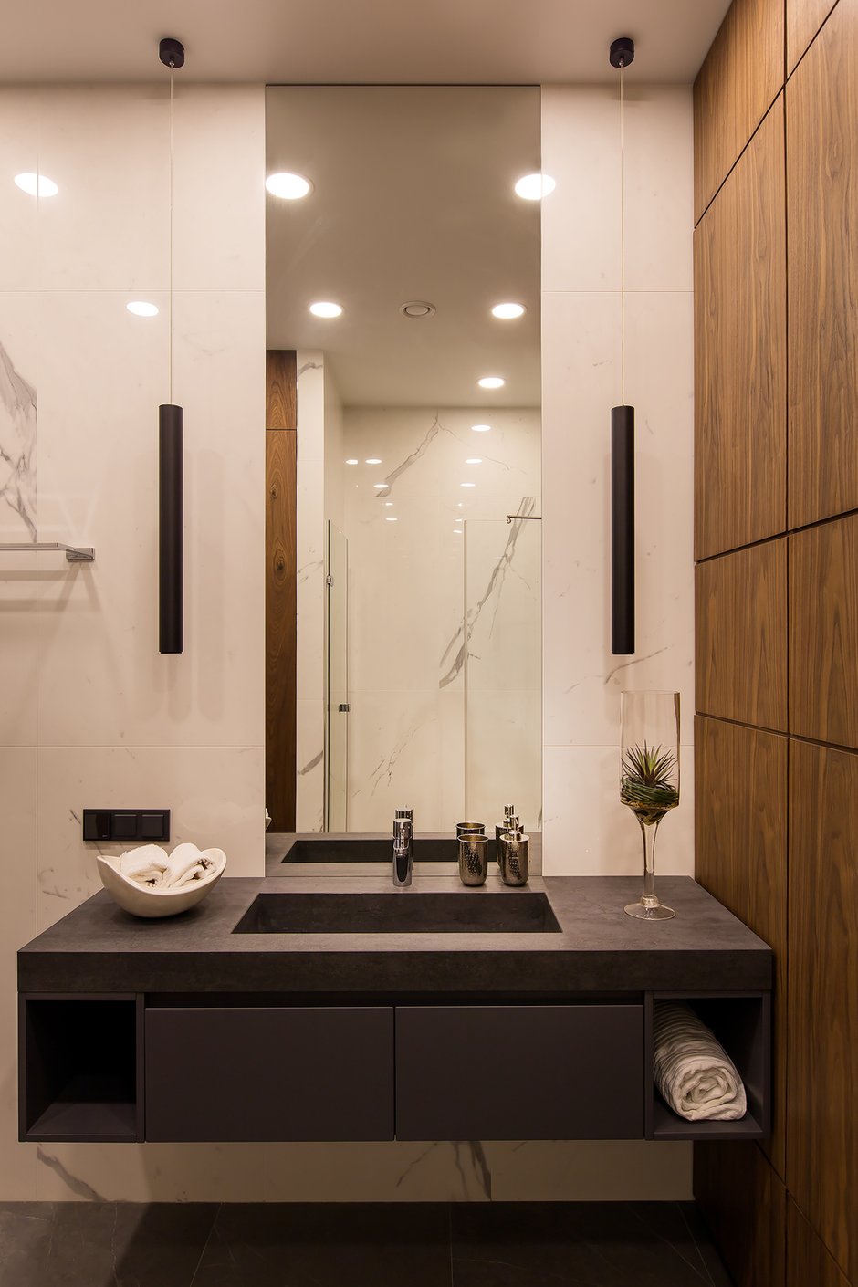 Фотография: Ванная в стиле Минимализм, Квартира, Проект недели, Москва, Филипп Киценко, 3 комнаты, Более 90 метров, ПРЕМИЯ INMYROOM – фото на INMYROOM