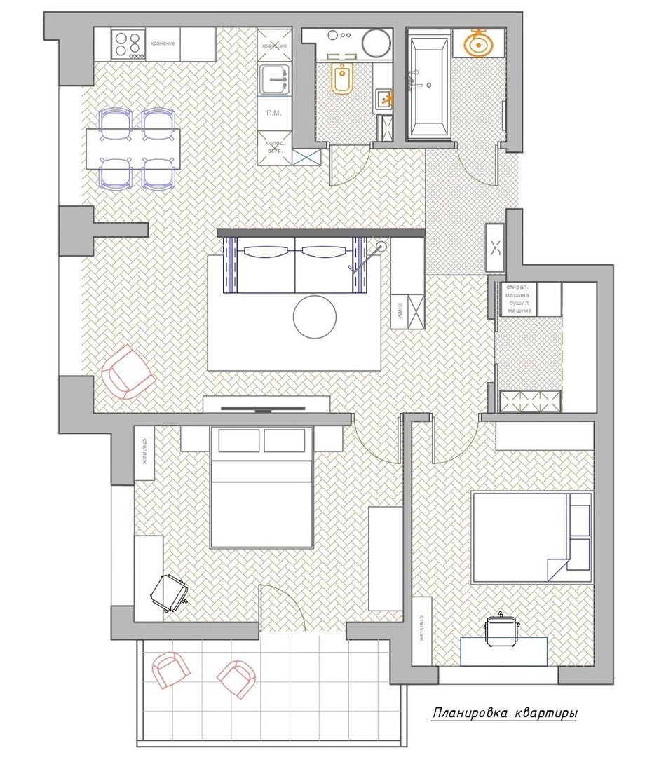 Фотография: Планировки в стиле , Квартира, Проект дня, Минск, 3 комнаты, Анастасия Венедчук – фото на INMYROOM