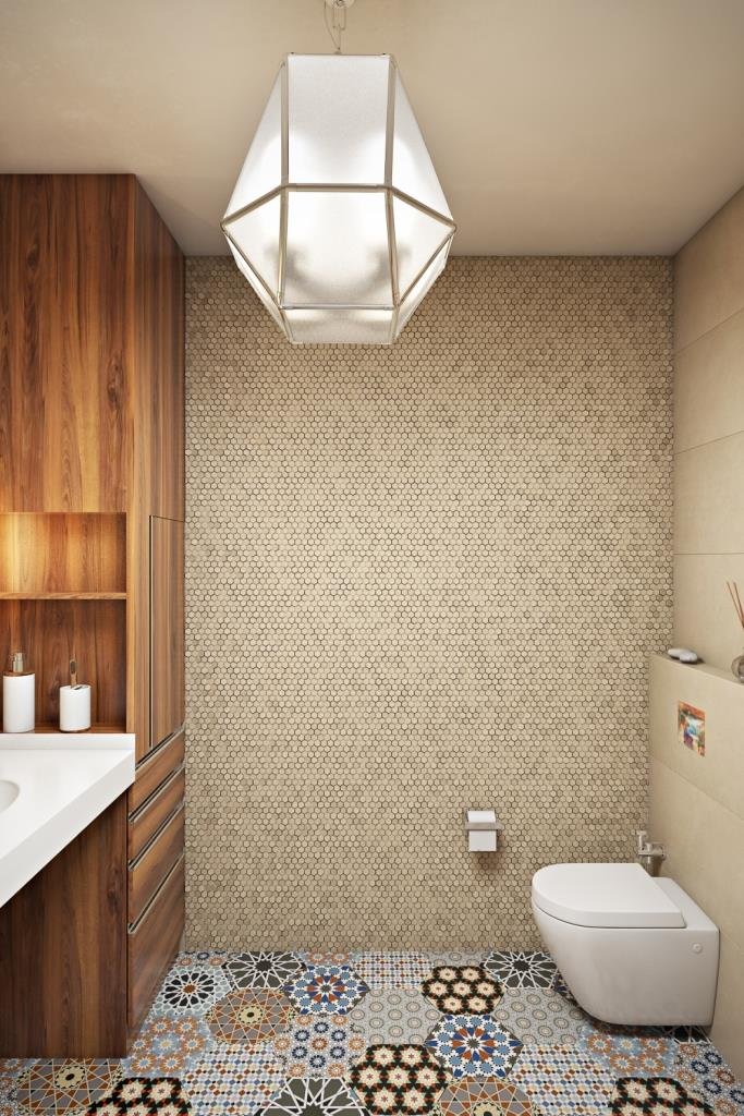 Фотография: Ванная в стиле Современный, Квартира, Проект недели, Москва, Монолитный дом, 3 комнаты, 60-90 метров, Алена Чекалина – фото на INMYROOM