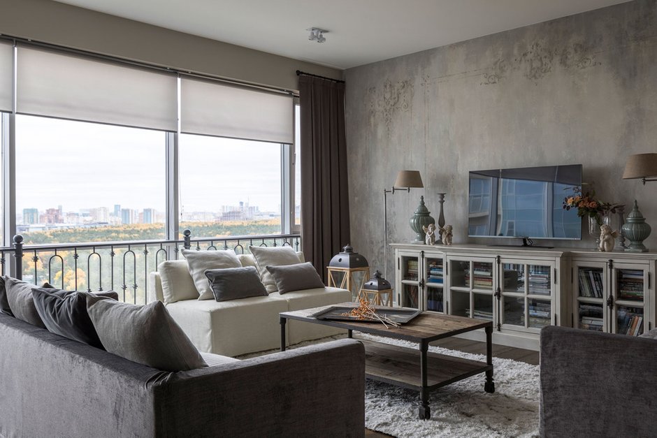 Фотография: Гостиная в стиле Прованс и Кантри, Классический, Современный, Квартира, Проект дня, Москва, Татьяна Иванова, Монолитный дом, 4 и больше, Более 90 метров, Эксклюзивные проекты – фото на INMYROOM