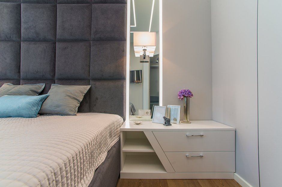 Фотография: Спальня в стиле Минимализм, Квартира, Проект недели, Москва, Монолитный дом, 3 комнаты, 60-90 метров, Сергей Саргин, ЖК «Двинцев 14» – фото на INMYROOM