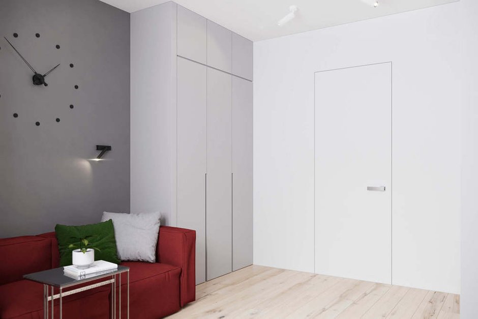 Фотография: Гостиная в стиле Минимализм, Квартира, Проект недели, Geometrium, Более 90 метров, Kronospan – фото на INMYROOM