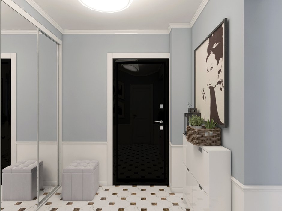 Фотография: Прихожая в стиле Скандинавский, Современный, Квартира, Проект недели, Москва, Яна Волкова, Юрий Волков, Студия Волковых, Панельный дом, 2 комнаты, 40-60 метров – фото на INMYROOM